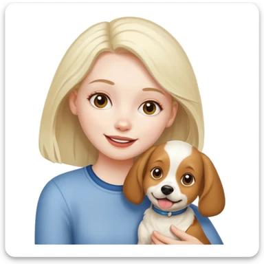 girl and her pet dog sticker