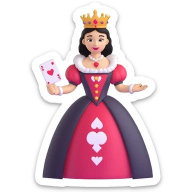 Queen of Hearts from Alice in Wonderland, holding a playing card sticker