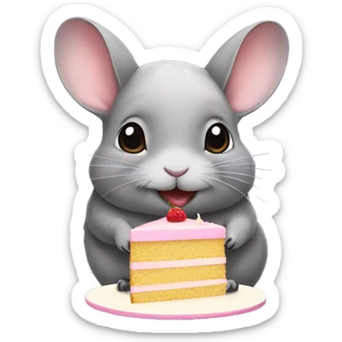 chinchilla with cake sticker
