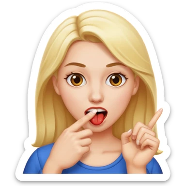 Una mujer mordiendose el dedo sticker