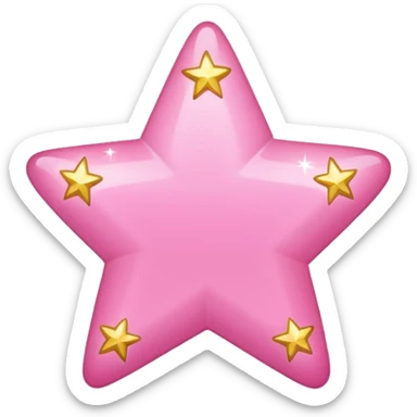 Pink star (flat, with little stars beside it) sticker