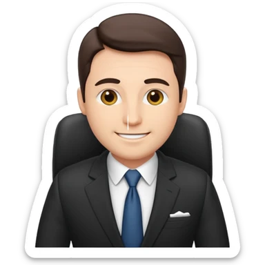 happy boss in his office sticker