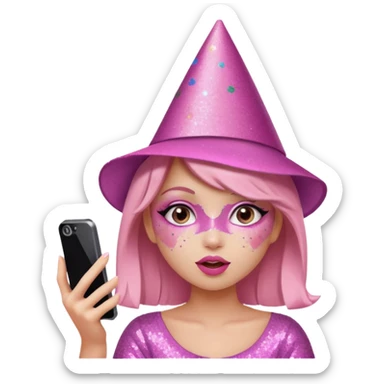 glitter pink girl naughty selfie sticker
