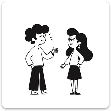 Emoji of a man teasing a woman sticker