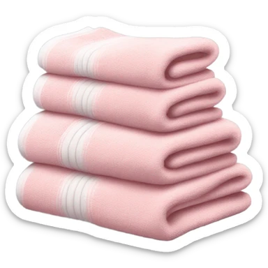 a stack of light pink towels sticker