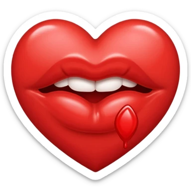 Red kiss stamp sticker
