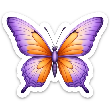 Lavender and orange butterfly  sticker