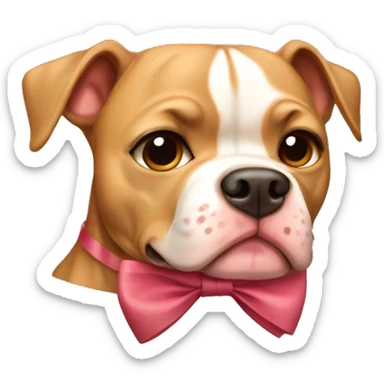 tan pitbull with bow sticker