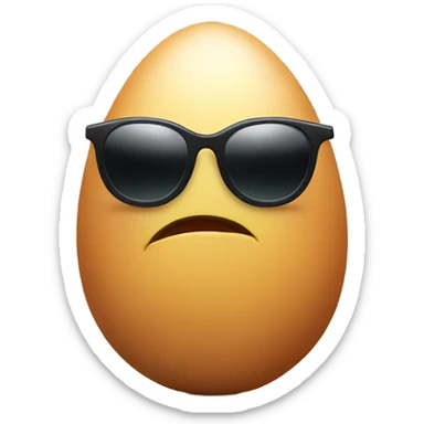 A little egg wearing sunglasses. He also has arms and legs  sticker
