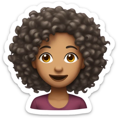 Mixed girl with curly hair sticking tongue out to the side sticker