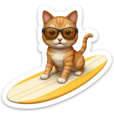 Surfing cat sticker