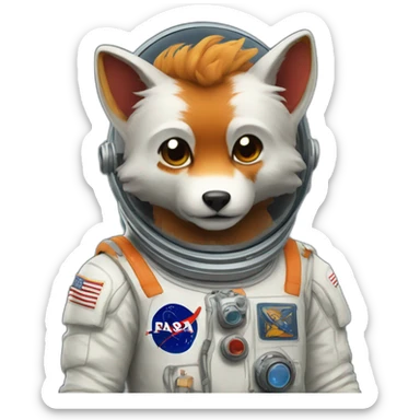 cosmonaute with foxy head sticker