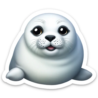 very fat harp seal sticker