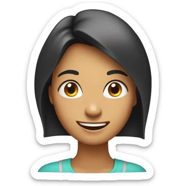 happy female emoji with wide, sparkling eyes, raised eyebrows and a big smile. sticker