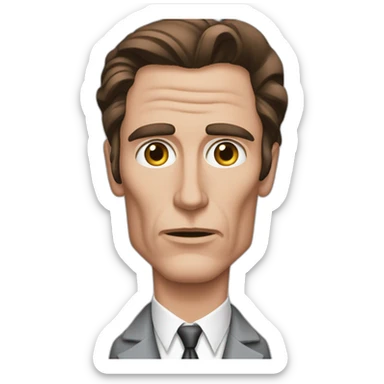 Patrick bateman, square jaw, kisses, narrowed eyes sticker