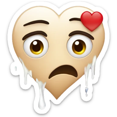 Tear face with surroundings broken hearts  sticker