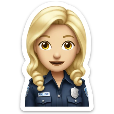 Blonde female in glittery police outfit sticker