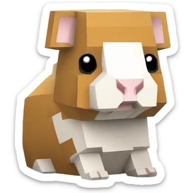 Minecraft style statue of a guineapig sticker
