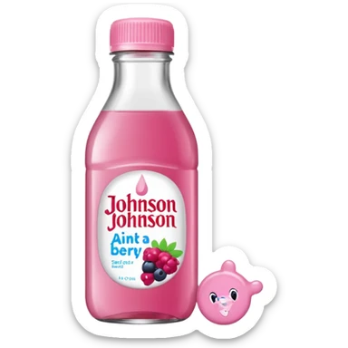 realistic Johnson and Johnson style bottle pink cap pink label clear bottle with aint no party like a berry party written on the logo with diddy logo sticker