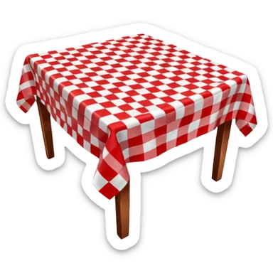 checkered tablecloth on an empty table sticker