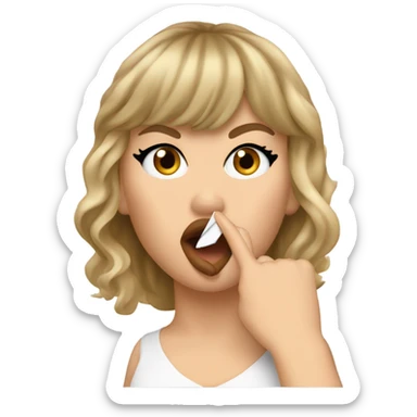 Taylor Swift doing the shh gesture sticker