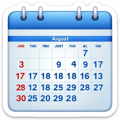  13 August calender emoji sticker