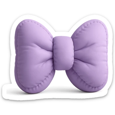 puffy lavender bow with stitched edges cushion style sticker