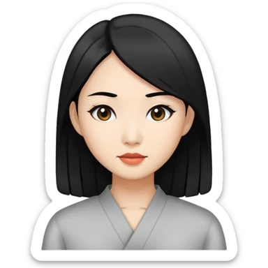 an Asian woman with black hair sticker