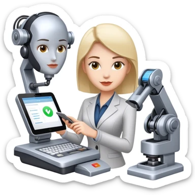 Female Business manager and automation sticker