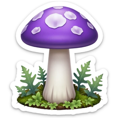 cogumelo fantasma fantasma roxo e branco sticker