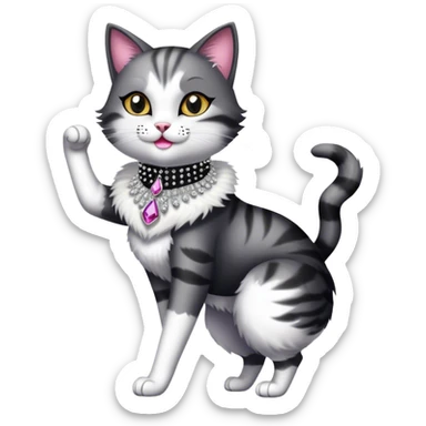 cat dancing burlesque sticker