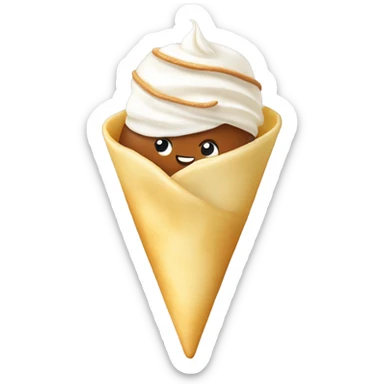 crepe with nuttela and whip cream sticker