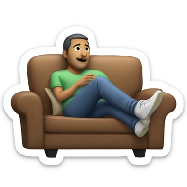 Man relaxing and watching tv sticker