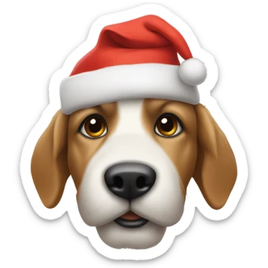 Doodle with a Santa hat sticker