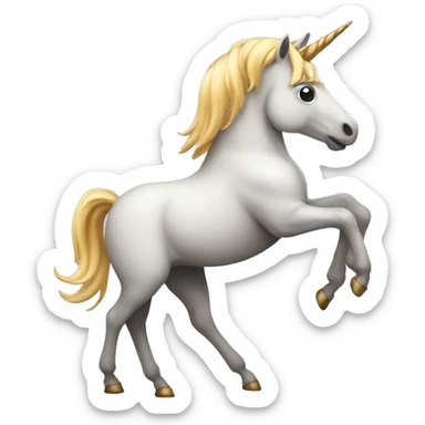 A unicorn dancing with a poop emoji sticker