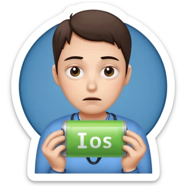 tired and exhausted with undereye bags add low power sign sticker