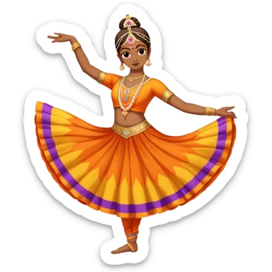 person performing Indian classical dance, colorful costume sticker