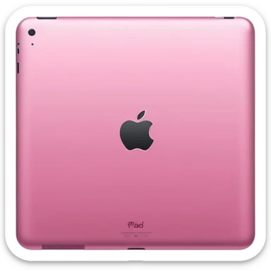  pink iPad (Apple tablet) with sleek metallic finish, minimal and modern design, soft reflections, isolated on transparent background, realistic style" sticker