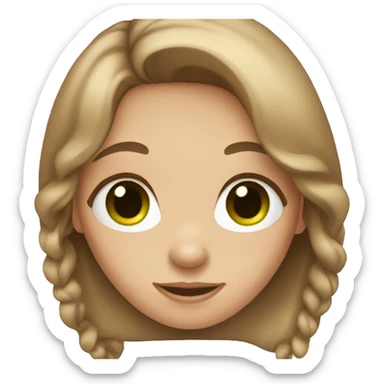 A girl with Brown fair hair, green eyes  sticker