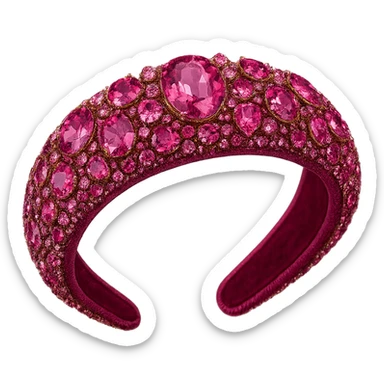 pink jeweled headband, luxurious and bold sticker