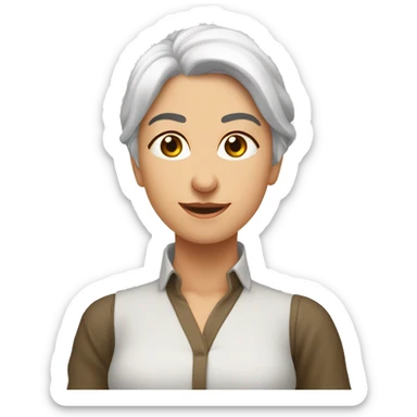 Beyaz tenli ela gözlü kumral kahküllü kadın  sticker