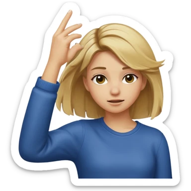 a dirty blonde hair girl dabbing sticker