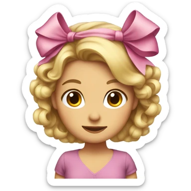 A girl with a bow in her hair sticker