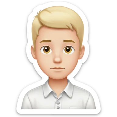 white shirt with three white buttons for a boy sticker