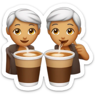 Tia y sobrina tomando café  sticker