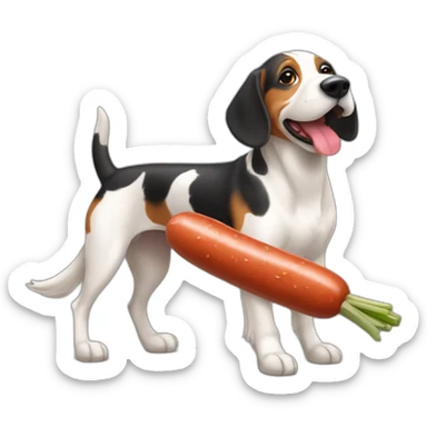 Chien saucisse qui tien une tulipe sticker