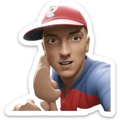 boy in baseball cap sticker