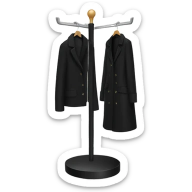 coat rack black dress sticker