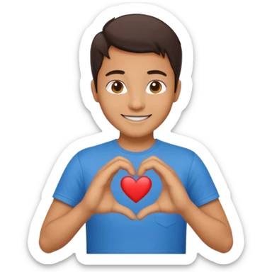 a developer making a heart with hands sticker