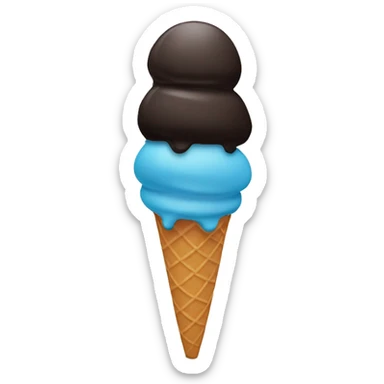 Black ice cream cone sticker